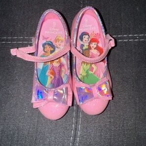 Disney Pink Glitter Princess Shoes with Holographic Bow